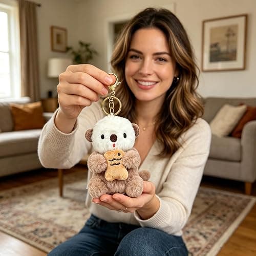 Plush Keychain Bag Charm, Stuffed Animal Keychain for Handbags Backpacks | Bag Charm Chain Purse Charms Keychain for Handbags Bags thumbnail 6