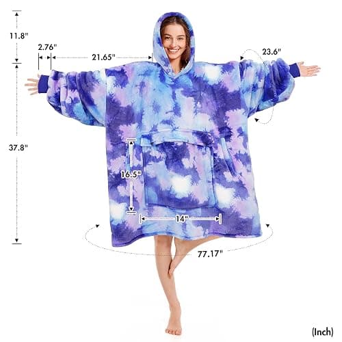 Narecte Cozy Oversized Blanket Hoodie Wearable Blanket Adults Soft Hooded Blanket Hoodie Birthday Gifts for Women Christmas thumbnail 4