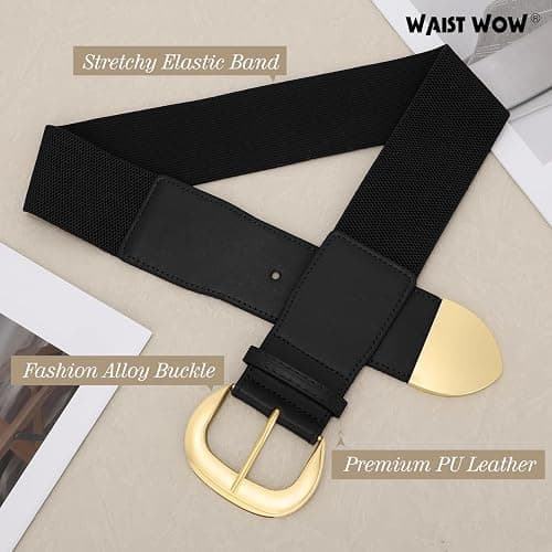 Women Wide Elastic Waist Belt for Dresses Fashion Thick Stretchy Belt for Trendy thumbnail 2