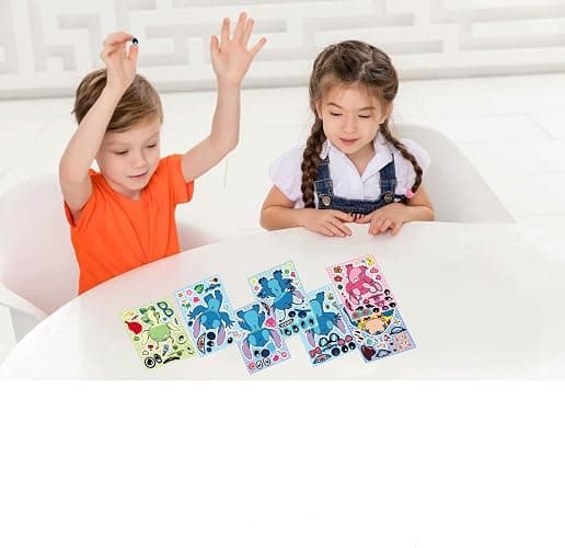 JCQAYB 24pcs Make a face Stitch Stickers for Kids,Mixed & Matched with 8 Characters(3of Each) Stickers, Make Your Own Sticker for Kids Teens Party Decoration, Reward, Decor (24pcs-Stitch) thumbnail 5