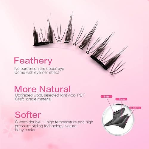Reusable Magnetic Lashes Natural Look Magnetic Eyelashes without Eyeliner No Glue Needed False Eyelashes Magnetic Lashes Kit with Applicator thumbnail 3