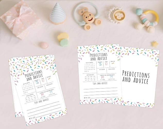 Sprinkle Predictions and Advice Game, Pack of 30 Game Cards, Sprinkle Baby Shower Game, Gender Reveal Party Decorations, Gender Neutral - KR44 thumbnail 4