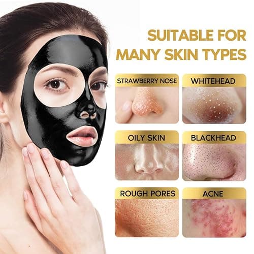 YLNALO Blackhead Remover Mask Kit, Charcoal Peel Off Facial Mask with Brush and Pimple Extractors, Deep Cleansing for Face Nose Blackhead Pores Acne, For All Skin Types (3.5 Fl.oz) thumbnail 2