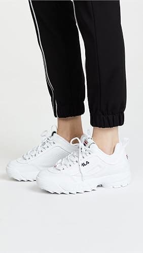 Fila Women's Disruptor II Premium Comfortable Sneakers, White/Navy/Red, 10 thumbnail 2