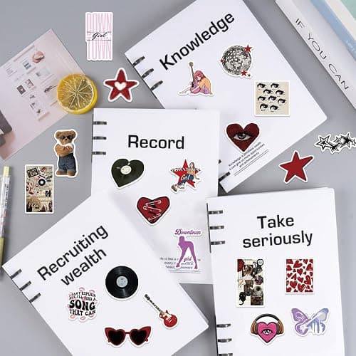 100pcs Y2K Downtown Girls Stickers Pack for Girls Women Kids Aesthetic Stickers for Water Bottles Laptop Phone Pink Aesthetic Preppy Stuff, Things, Inspirational Positive Motivational Decals (Black) thumbnail 5