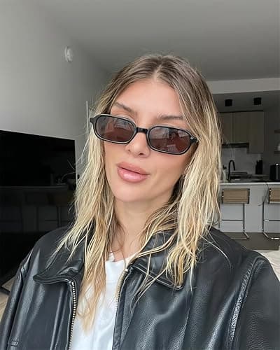 Retro Sunglasses for Women Men 90s Small Rectangular Sun Glasses Vintage Cute Narrow Trendy Sunnies thumbnail 9