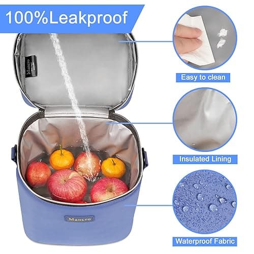 Mancro Breastmilk Cooler Bag with Ice Pack Fits 6 Baby Bottles Up to 9 Ounce, Insulated Baby Bottle Bag with Strap for Nursing Mom Daycare, Blue thumbnail 5