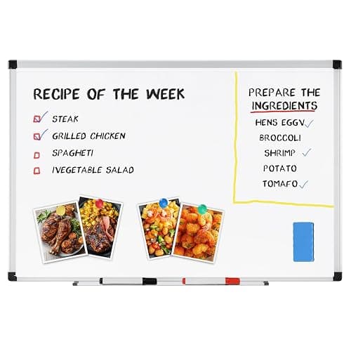 DUMOS Magnetic Whiteboard Kit for Wall 36" x 24", Dry Erase Board with 1 Dry Eraser & 2 Multicolor Markers & 4 Magnetic Pins, Sliver Reinforced Aluminum Frame for Home, School, Office thumbnail 5