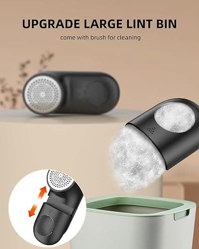 Fabric Shaver Lint Remover, Rechargeable Lint Shaver with 6-Leaf Blades, Sweater Defuzzer, Quickly Remove Fuzz Lint Balls for Clothes, Sweater, Couch, Blanket, Curtain, Wool, Cashmere thumbnail 7