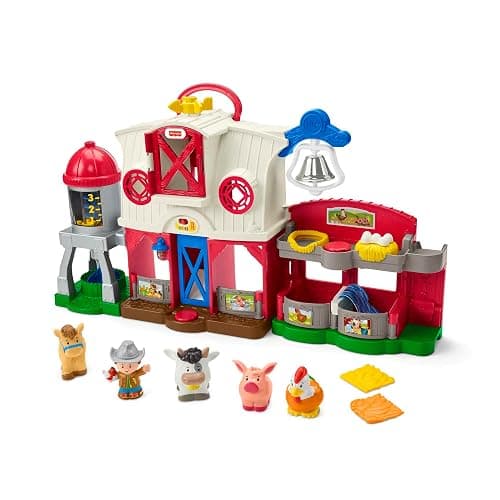 Fisher-Price Little People Caring for Animals Farm Electronic Interactive playset with Smart Stages Learning Songs for Toddlers Ages 1 and up (Amazon Exclusive) - Image 1