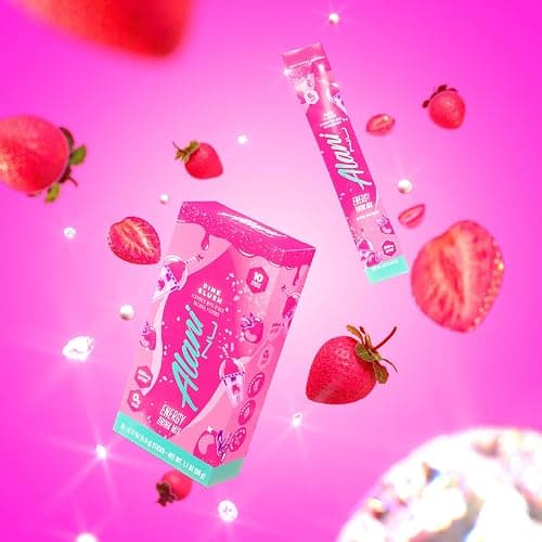 Alani Nu PINK SLUSH Energy Sticks, Energy Drink Powder, 200mg Caffeine, Pre Workout Performance with Antioxidants, On-The-Go Drink Mix, Biotin, B Vitamins, Zero Sugar, 5-10 Calories, 10 Pack thumbnail 2