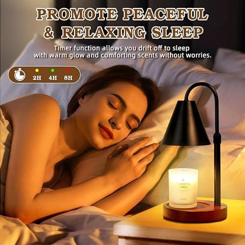 Funistree Candle Warmer Lamp with Timer Dimmable, Christmas Birthday Gifts for Women Mom, Vintage Candle Lamp, Black Candle Warmer for Jar Scented Candles, Home Decor, Wax Melt Warmer with 2 Bulbs thumbnail 5