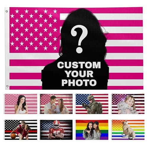 Custom Pink America Flag 3X5 Ft Personalized Flags Design Your Image Funny Customized Flag Living Room, Bedroom Outdoors Garden Flags - Image 1