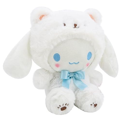 COAQAC Kawaii Cartoon White Bear Plush Toy - Super Soft Plush Animal Pillow, Adorable Cross-Dressing Series Doll, Gift for Girls and Kids (7.8inch) - Image 1