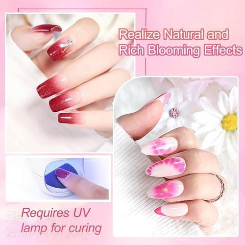 JODSONE 16.5ml Clear Blooming Gel Nail Polish for Spreading Effect Marble Natural Stone Watercolor Floral Print Nail Painting and Can Be Easily Used Suitable for DIY Nail Art thumbnail 4