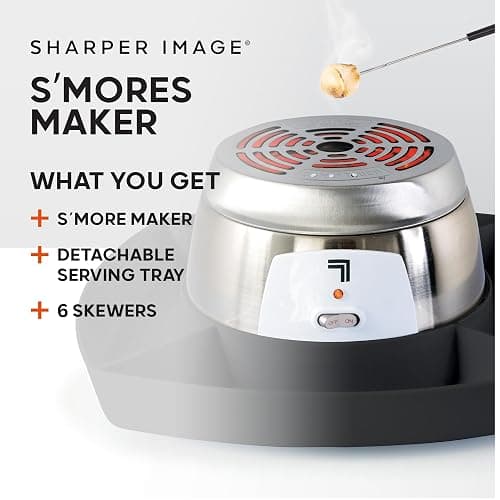 Sharper Image Electric S’mores Maker – 8-Piece Indoor S'mores Kit| 6 Skewers & Serving Tray| Flameless Tabletop Appliance for Kids & Families| Kitchen Gadget| Movie Night Date Night Housewarming Gift thumbnail 3