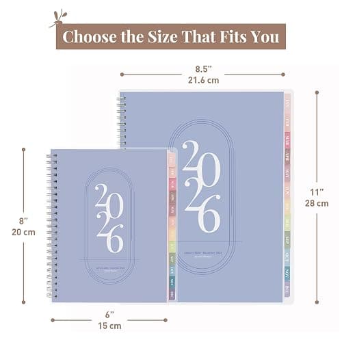 Rileys 2026 Planner, Agenda Planner With Weekly And Monthly View, Daily Agenda Book And Yearly Planners Calendar Book, Spiral Bound With Tabs, Notes, Goals And Holidays (Blue, 8 x 6 in) thumbnail 6