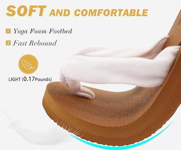 KuaiLu Flip Flops for Women with Arch Support Yoga Mat Comfortable Summer Beach Walking Thong Cushion Sandals Slip On Indoor Outdoor thumbnail 4
