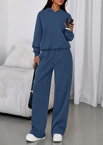 PRETTYGARDEN Womens Sweatsuits 2 Piece Set 2026 Casual Winter Long Sleeve Hoodie Loose Wide Leg Sweatpants Fall Tracksuit thumbnail 5