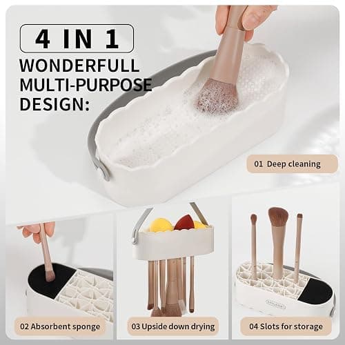 DUcare Makeup Brush Cleaner Shampoo Soap Solid Brush Cleaning Mat Removes Cosmetic Color Brush Cleaner Pad for Cleaning Makeup Sponges Brushes thumbnail 4