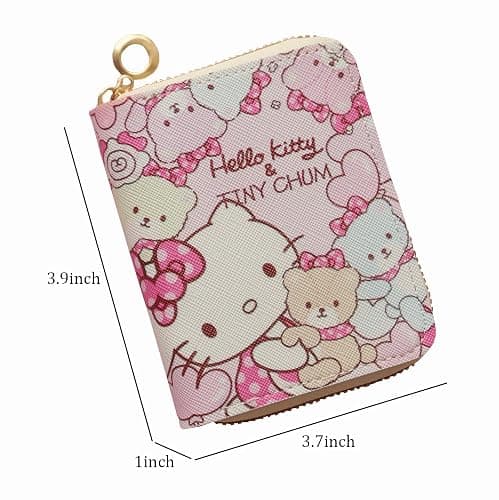 Small Wallet for Women and Girl, Short PU Leather Zipper Cute Coin Purse, 2Pce thumbnail 3