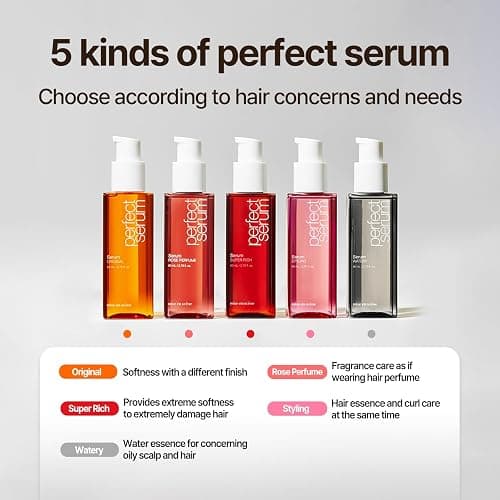 Mise En Scene Perfect Super Rich Serum with Argan Oils - Hair Essence for High Nutrition Intensive Care, Korean Hair Oil, 2.70 fl. Oz thumbnail 8