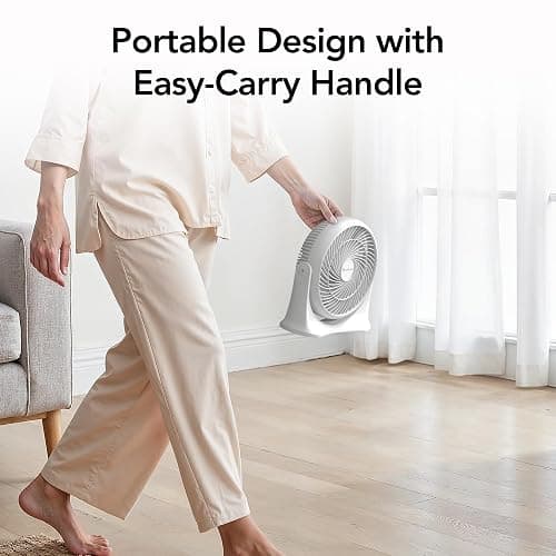 Comfort Zone 11-Inch High-Velocity Tabletop Air Circulator Fan, Quiet Personal Fan with 3 Speeds & 90° Adjustable Tilt – Portable Desk Fan for Home, Bedroom, or Office, White thumbnail 8