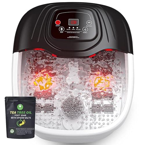 RIGHTMELL Foot Spa Bath Massager with Heat, Epsom Salt,Bubbles, Vibration and Red Light, Tub for Stress Relief,Foot Soaker, Christmas Gifts Birthday Gifts for Mom Dad Women Men Her Him - Image 1