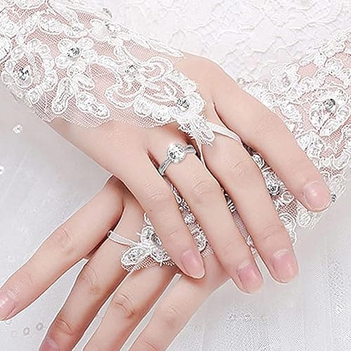 ATESSON S925 Platinum Plated Sterling Silver Engagement Rings,2ct Cut Diamond Ring for Women,4 Prong Moissanite Anniversary Promise Ring,Size Adjustable thumbnail 4