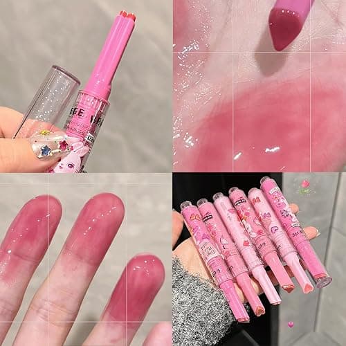 3Pcs Sweet Heart Jelly Lipstick Set, Long Lasting Moisturising Jelly Lip Gloss, Smooth Glossy Lip Balm, Love Lipstick Gift Set for Women and Girls (A) thumbnail 4