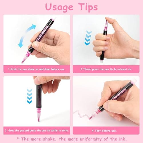 Outline Glitter Markers, 24 Colors Outline Shimmer Markers, Teen Girl Gifts Trendy Stuff, Glitter Pens Set, Art Crafts School Journaling Supplies for Kids Girls Ages 4-16 Year Old thumbnail 6