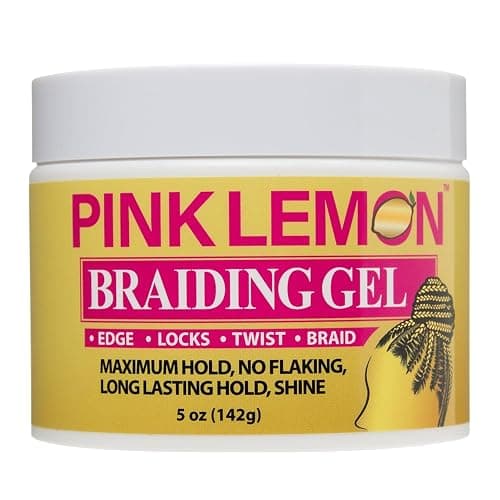 PINK LEMON Braiding Gel (5 oz) - Maximum Hold, No Flaking, Long Lasting Hold, High Shine. For Micro, Inter, Dread, Faux, Loc, Twist, Braid, Edge. - Image 1