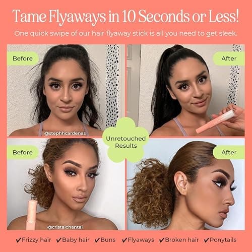 INH Hair Mascara for Flyaways | Quick Slick Hair Finishing Stick for Flyaways, Frizz Control, & Slick Back Look | Non Greasy & Non Comedogenic Smoothing Serum & Frizz Tamer Wand | Peach Tart, 18ml thumbnail 2