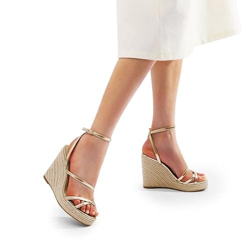 DREAM PAIRS Strappy Espadrille Platform Wedge Sandals for Women Dressy Summer, Comfortable Open Toe Sandals with Cushioned Insole and Ankle Strap Buckle thumbnail 2