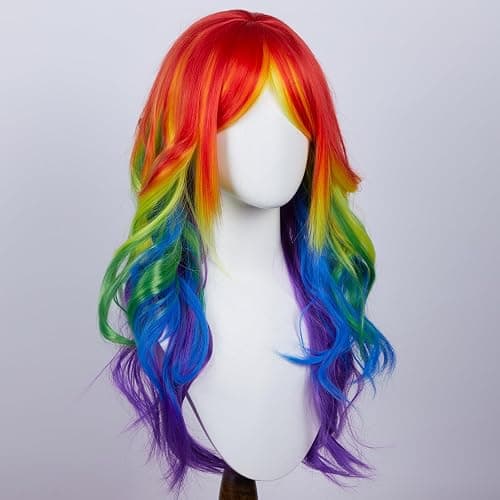Aqltidiz Rainbow Synthetic Long Straight Colorful Cosplay Wig - Gorgeous Outfit for Anime Costume Party thumbnail 2
