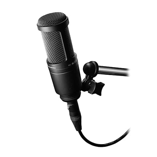 Audio-Technica AT2020 Cardioid Condenser Studio XLR Microphone, Ideal for Project/Home Studio Applications, Black thumbnail 2