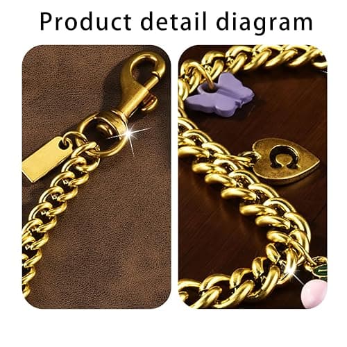 LSBDJDL Cute Cherry Gold Bag Charms Wallet Chain Keychains Purse Accessories For Women thumbnail 5