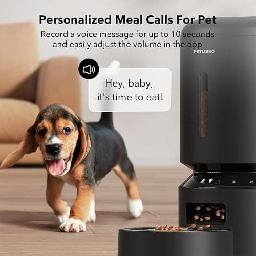 PETLIBRO Automatic Cat Feeder, 5G WiFi Automatic Dog Food Dispenser with Freshness Preservation, 5L Timed Pet Feeder with Low Food Sensor, Up to 10 Meals Per Day, Granary Black thumbnail 5