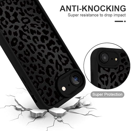 lioscre Cute Cheetah Print Phone Case for iPhone 16e / 17e 6.1", Black | Aesthetic Luxury Leopard Pattern Design Cover Shockproof Soft Slim TPU Full Camera Lens Protective Funda for Women Girls Men thumbnail 5