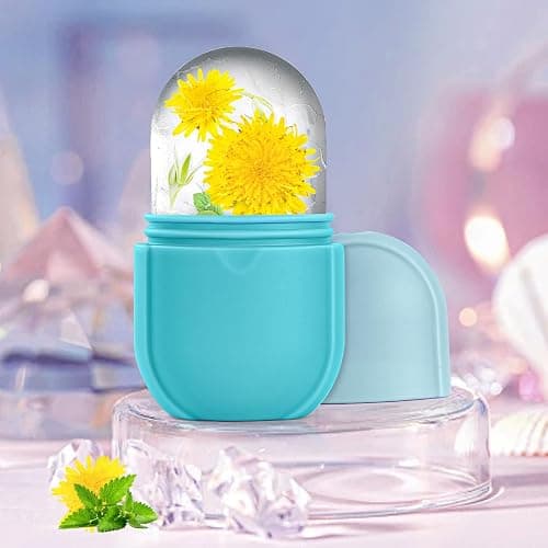 Ice Roller for Face and Eye,Facial Beauty Ice Roller Skin Care Tools, Facial Cube, Gua Sha Face Massage, Silicone Ice Mold for Beauty (Blue) thumbnail 2