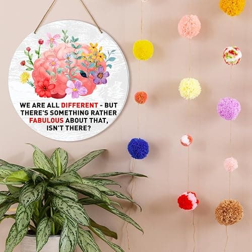 Muktoujaumai Mental Health Wall Decor, Autism Awareness Hanging Sign Decor Wall Decorations Sign for Therapy Office, Home, Classroom, Counseling Room, Gift for Autism Family Mom Therapist - Y2 thumbnail 4
