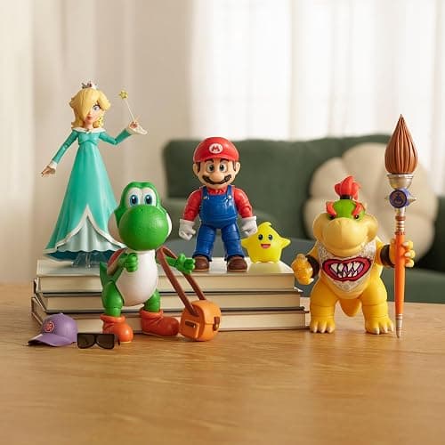 The Super Mario Galaxy Movie 5” Action Figures Series 1 – Yoshi Figure with Hat, Sunglasses, and Satchel Accessories - Premium Details 20 Points of Articulation thumbnail 2
