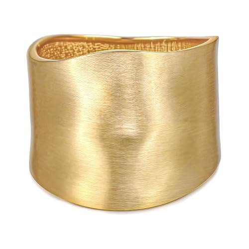 AYWFCBF Bangle Bracelets for Women | 14K Gold Plated Trendy Wide Bracelets | Hinged Arm Cuff Bangles Chunky Bracelet for Women - Image 1