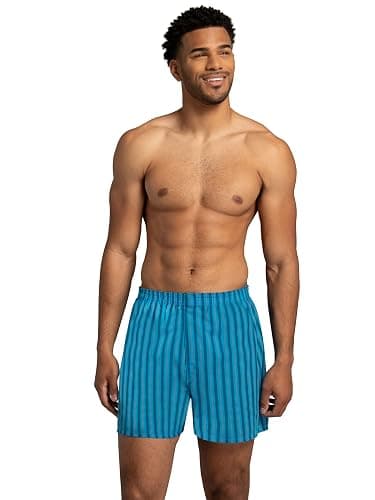 Fruit of the Loom Men's Tag Free Woven Boxer Shorts, Relaxed Fit, Moisture Wicking, Assorted Color Multipacks thumbnail 5