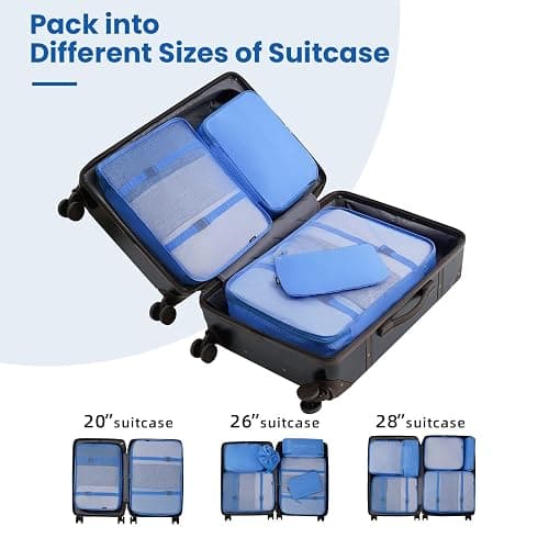 BAGAIL 6 Set/8 Set/10 Set Packing Cubes Various Sizes Packing Organizer for Travel Accessories Luggage Carry On Suitcase thumbnail 7