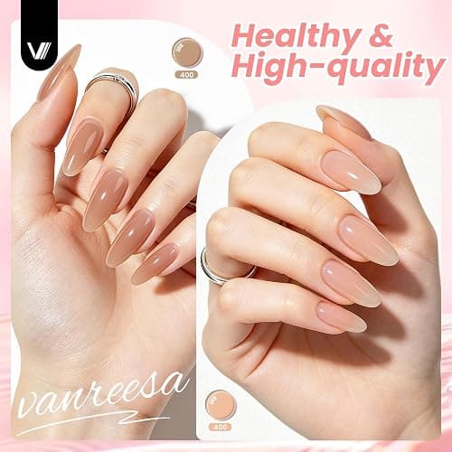 VANREESA 24Pcs Jelly Gel Nail Polish Set -Soft Milky White Nude Pink Red Brown Jelly Translucent Gel Polish Colors with Base Coat 2 Top Coats Neutral Colors All Seasons Nail Polish Set Gifts for Women thumbnail 4