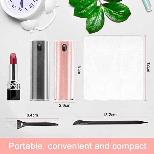 2 Pack Screen Cleaner Spray and Wipe for Laptop Monitor and Car Screens, Phone Touchscreen Mist Cleaning Kit for Cellphone, Tablet, PC, Computer, LCD, Eyeglass, iPhone, iPad, Mac Pro - Black and Pink thumbnail 7