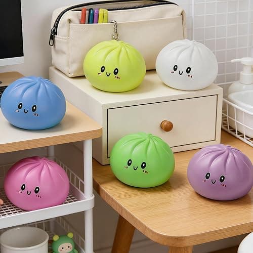 Dumplings Squishy Stress Balls Fidget Sensory Toy Mystery Dumplings Squishy Soft Squeeze Decompression Dough for Adults thumbnail 5