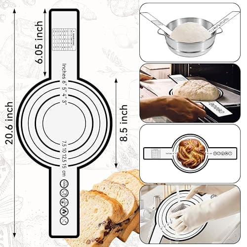 5. SZZJKJ Sourdough Starter Kit, 24PCS Sourdough Bread Baking Supplies, Silicone Banneton Bread Proofing Basket Set of 2, Sourdough Starter Kit Beginners with 10pcs Bread Bags for Baking Lovers thumbnail 3