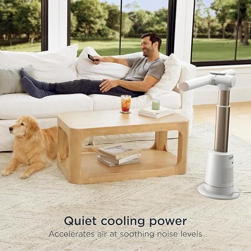 SHARK TurboBlade Fan—Ultra-customizable bladeless tower fan, pivots, twists, oscillates 180°, circulates and propels air, 10 noise levels + 10 speeds, easy to clean, WHITE, UT205(Renewed) thumbnail 6